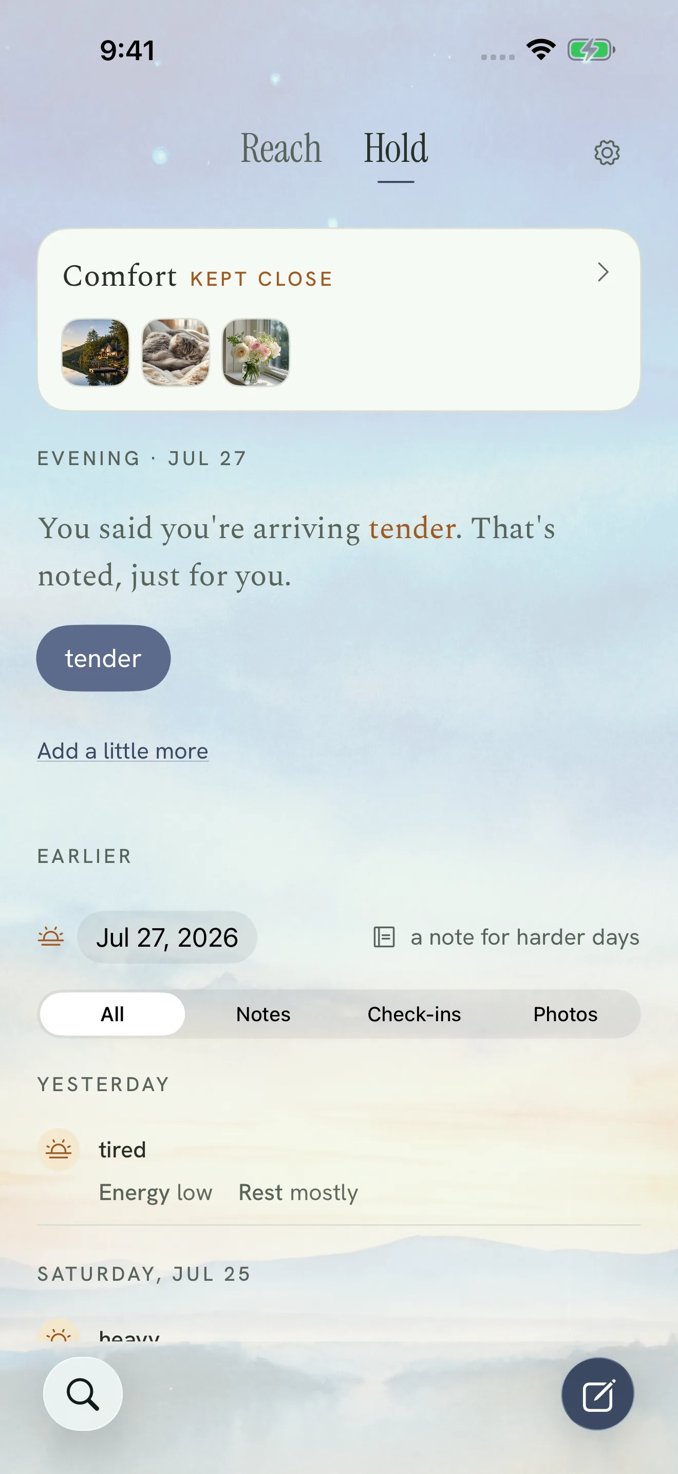 Hold under the Blue Hour Scene — a cool evening watercolor behind today’s check-in.